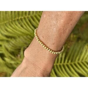 B87. New 4mm 18kt Gold Filled Beaded Bracelet Made in Maui